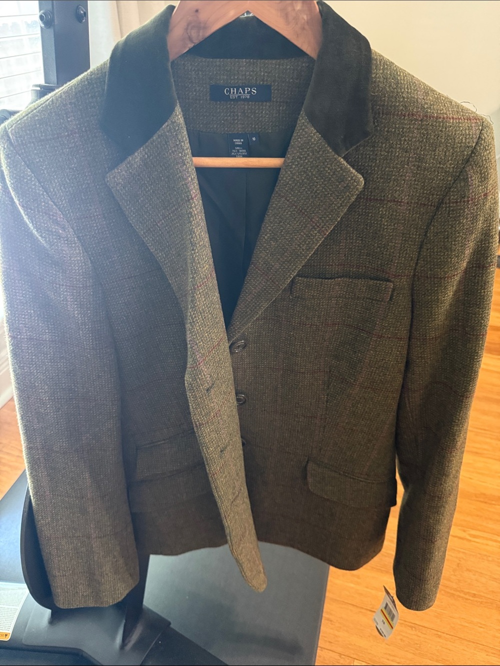 Chaps Olive Tweed Blazer, Size 10, NWT